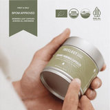 LANG:EN|Treelogy Moringa Capsules with USDA Organic, Halal, and BPOM certifications, held in hand to highlight product legitimacy.