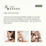 LANG:EN|Verified review praising Treelogy Moringa Oil for its lightweight and nourishing texture that gives a healthy skin glow.