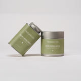 Treelogy Organic Moringa Powder and Capsules — stem-free, nutrient-rich leaves farmed and crafted in Bali, shown side by side.